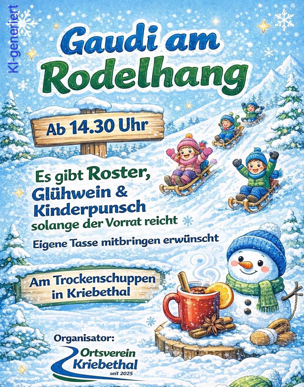 Gaudi am Rodelhang Plakat