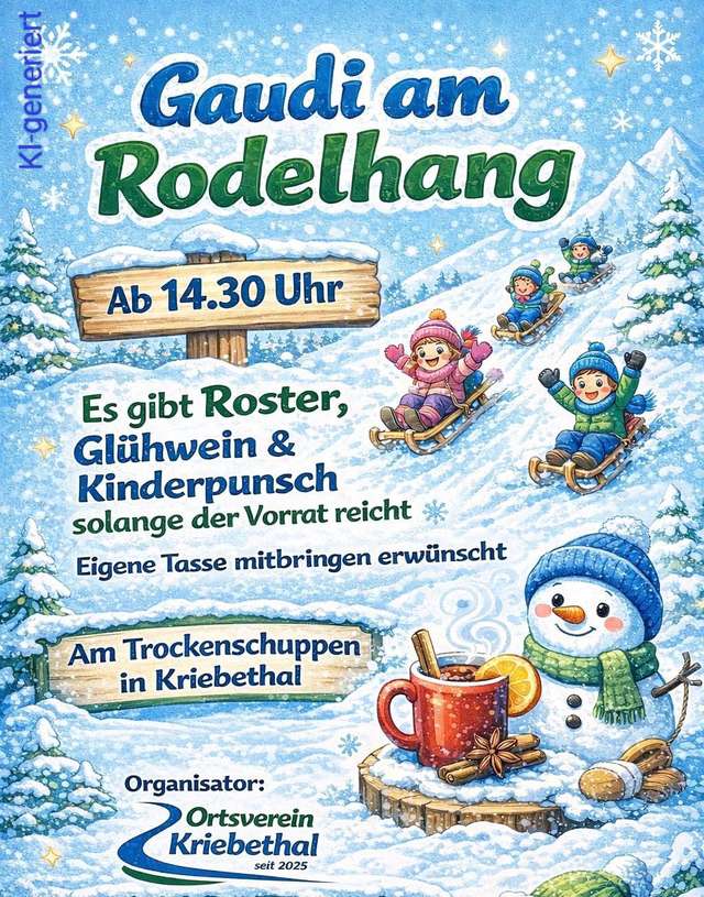 Gaudi am Rodelhang Plakat