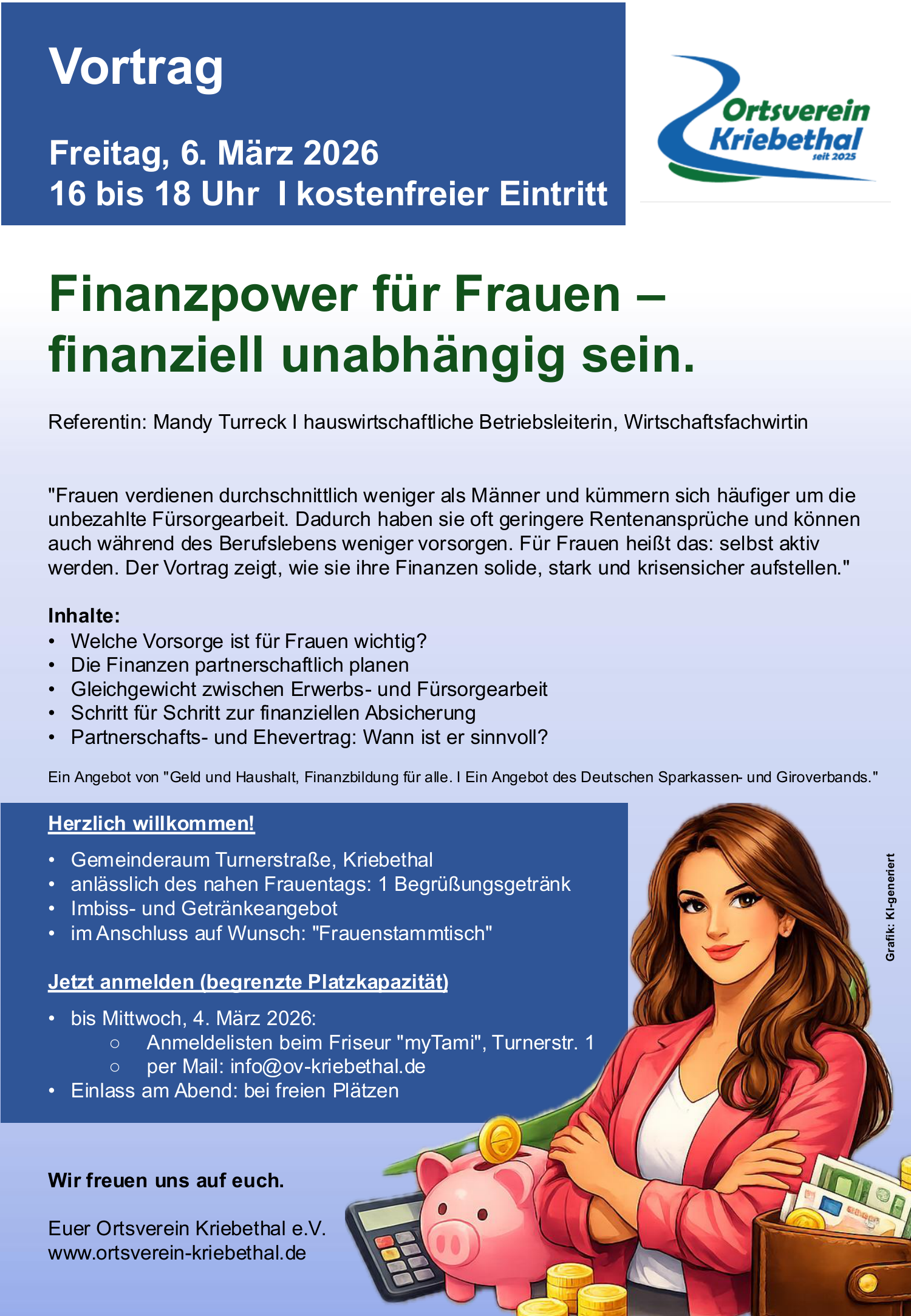Veranstaltung Finanzpower für Frauen Flyer