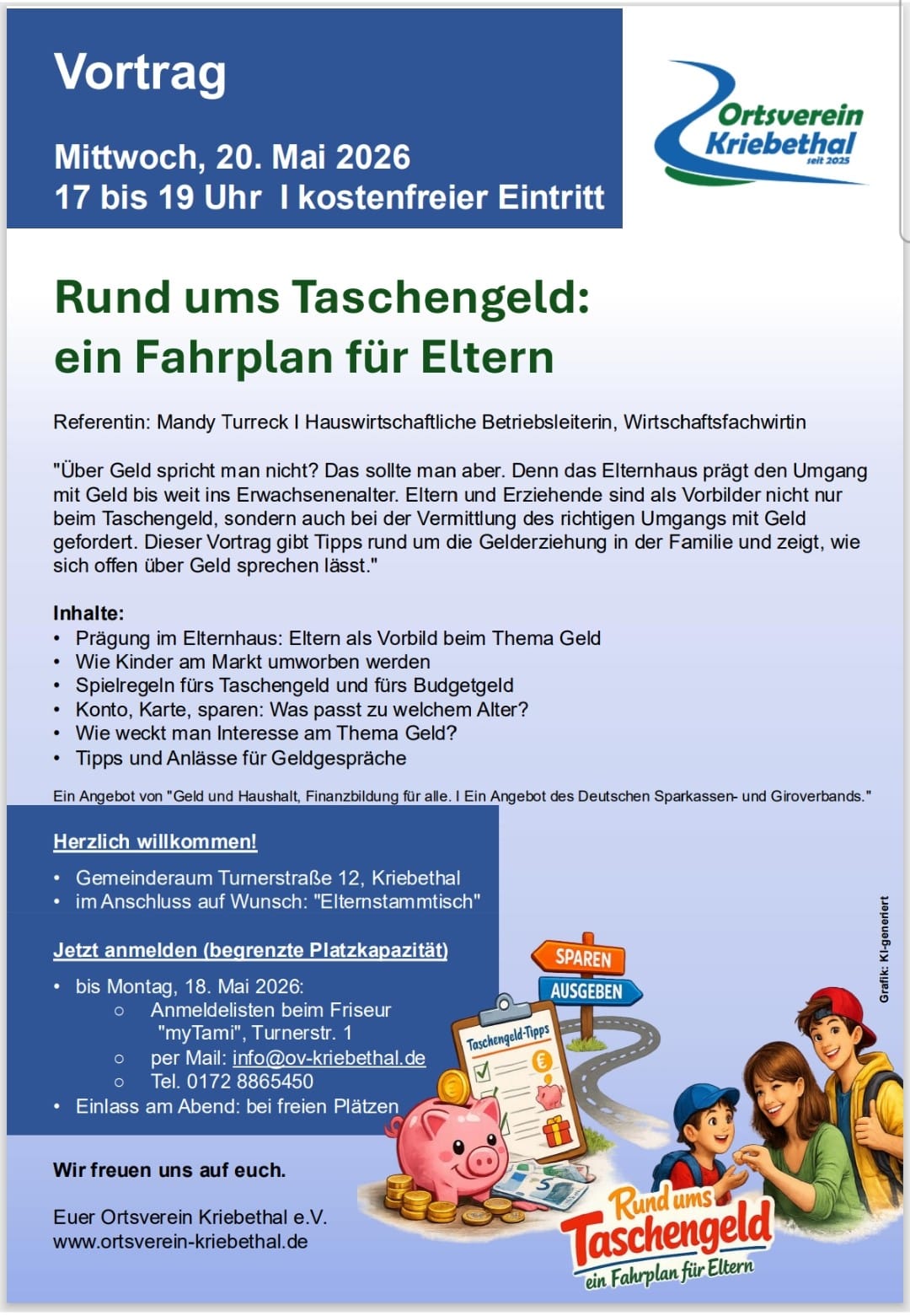 Flyer Rund ums Taschengeld