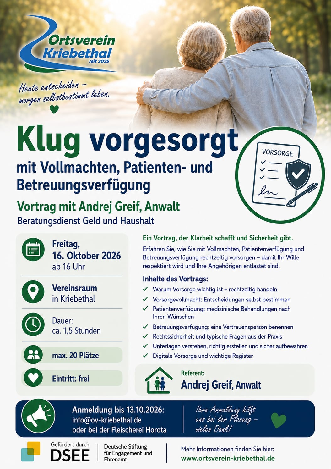 Flyer Klug vorgesorgt